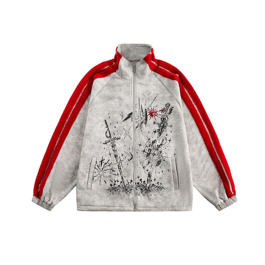 UNIKCOSA NoirFit Street Style Spliced Design Sports Jacket 💫