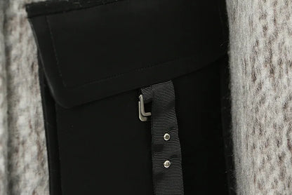 UNIKCOSA WoolMuse Colorblock Long Wool Coat for Women 🤍🖤