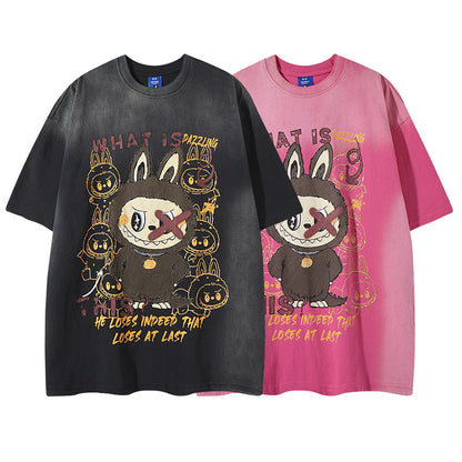 UNIKCOSA Velora Evil Rabbit Graphic Tee Casual Summer Top 💫