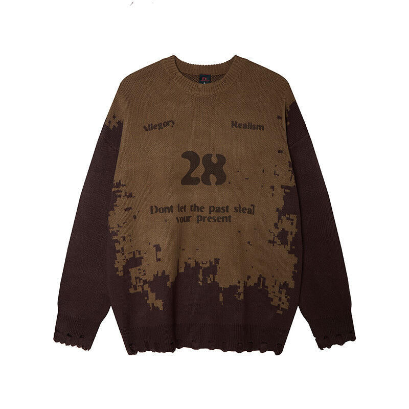 UNIKCOSA StreetVerse Patterned Loose Sweater 🪩