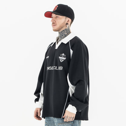 UNIKCOSA NoirFit Mens Polo Sweatshirt Loose Fit Casual 💫