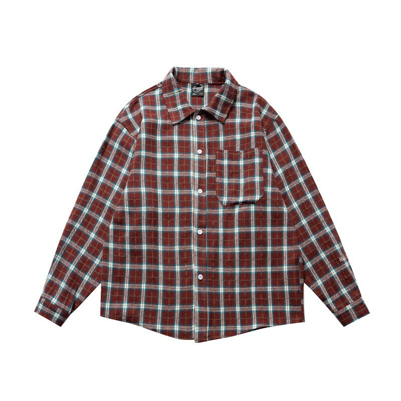 UNIKCOSA UrbanSoul Collar Contrasting Plaid Shirt 💫