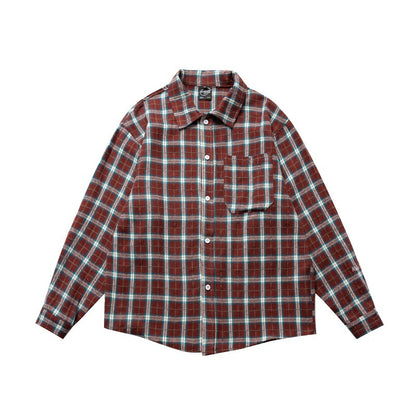 UNIKCOSA UrbanSoul Collar Contrasting Plaid Shirt 💫