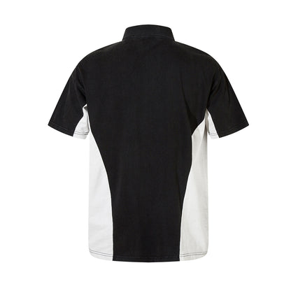 UNIKCOSA LuxeEase Washed Color Block Embroidered Polo 💫