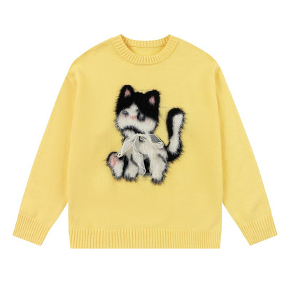 UNIKCOSA Velora Cartoon Puppy Jacquard Knit Sweater 💫