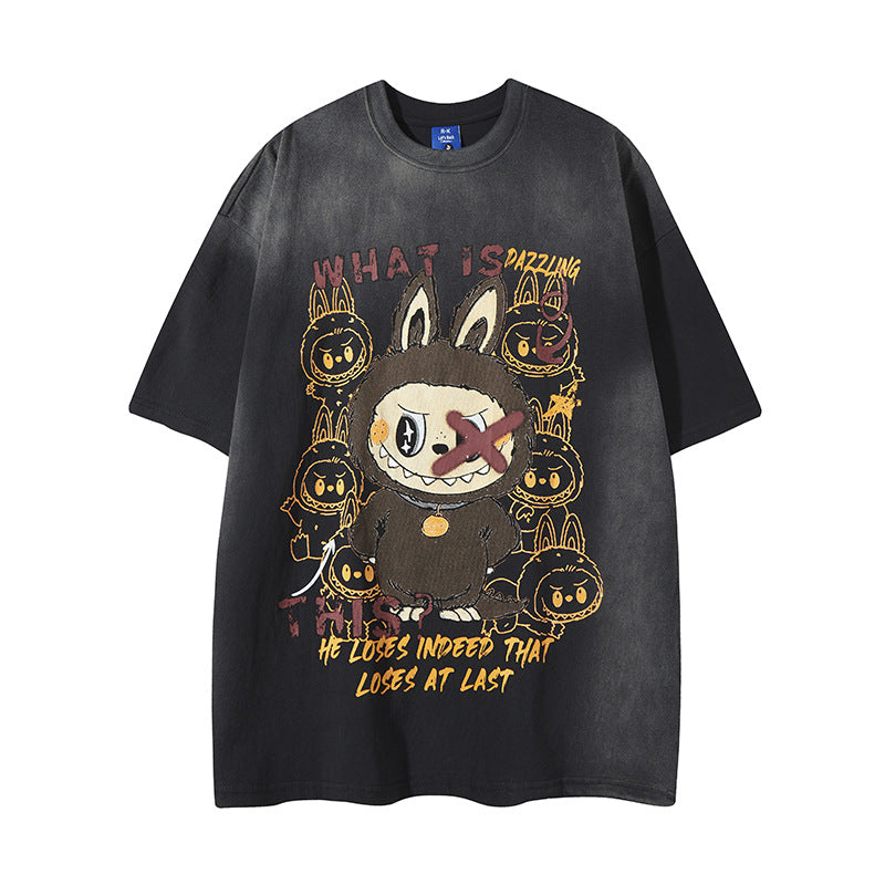 UNIKCOSA Velora Evil Rabbit Graphic Tee Casual Summer Top 💫