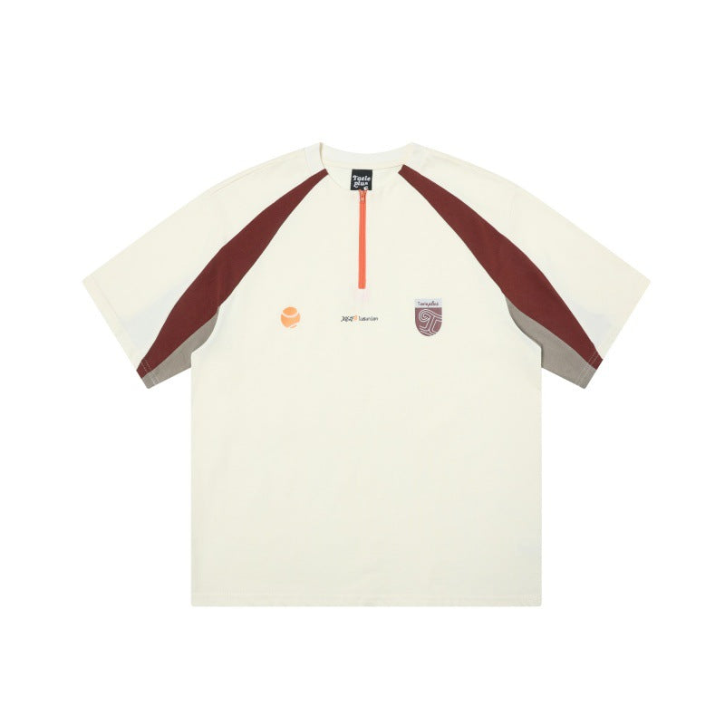 UNIKCOSA Velora Color Block Half Zip Tee Unisex Summer 💫