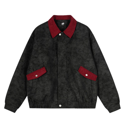 UNIKCOSA RetroMuse Color Block PU Leather Jacket 💫