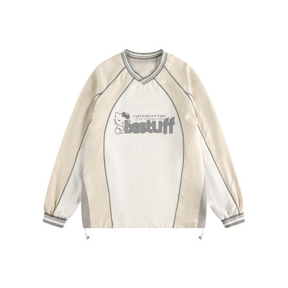 UNIKCOSA Velora Color Block V Neck Sweatshirt Men 💫