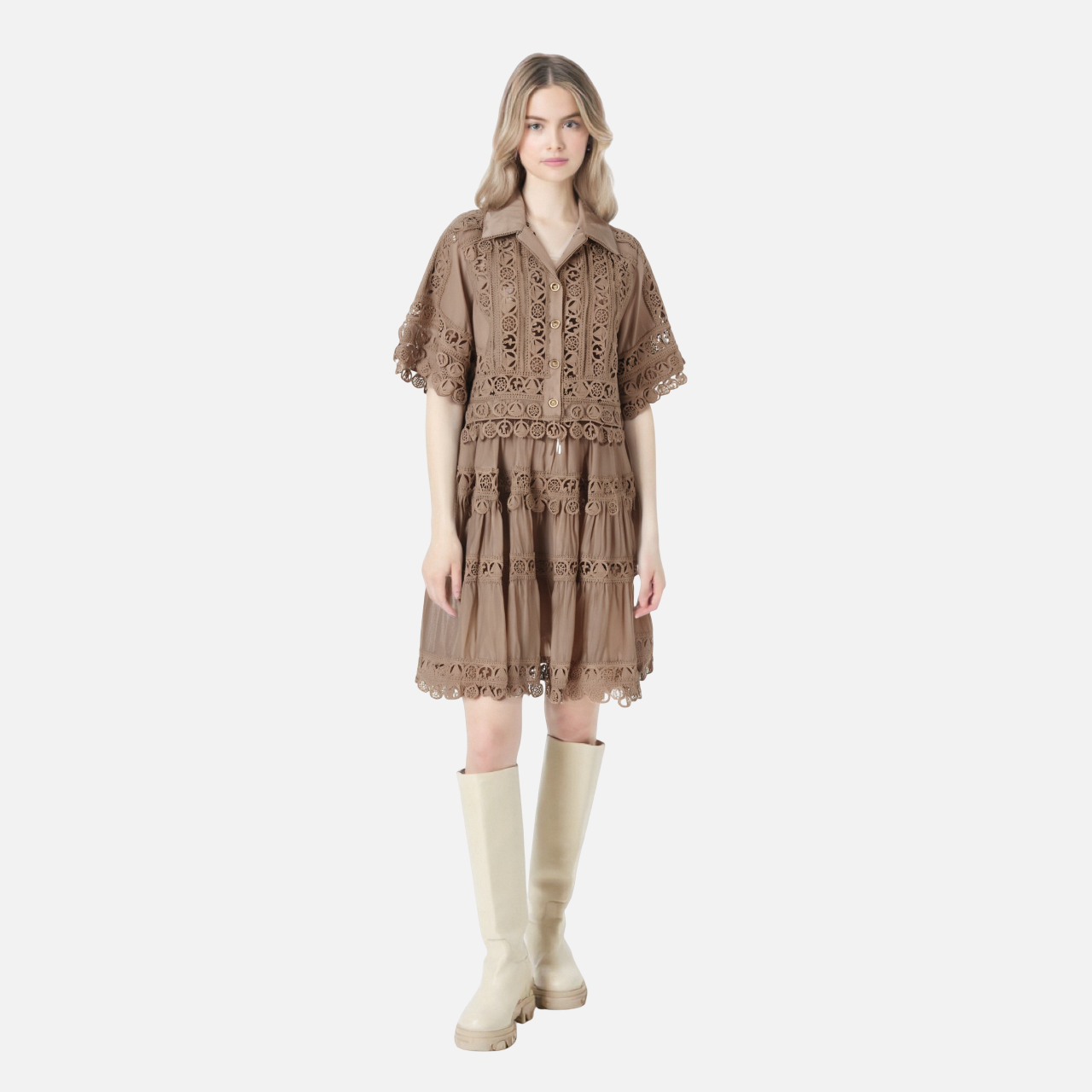 UNIKCOSA Velora Lace Embroidered Shirt And Skirt Set 💫