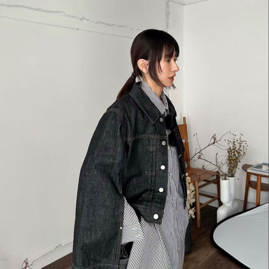 UNIKCOSA RetroMuse Denim Jacket Vintage Loose Fit Edition 💫