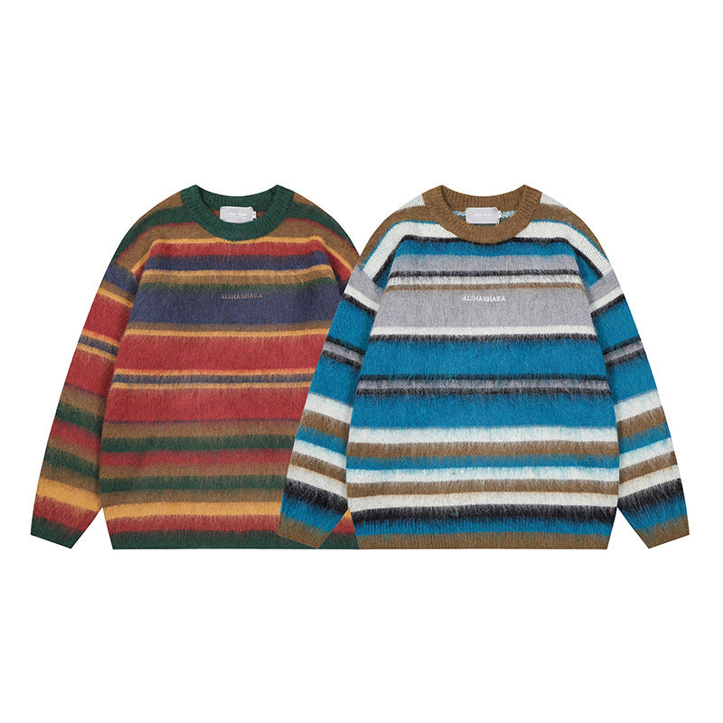 UNIKCOSA UrbanSoul Striped Color Block Knit Sweater 💫