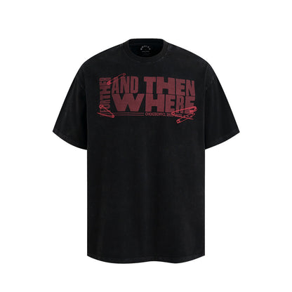 UNIKCOSA UrbanSoul Letter Print Washed Short Sleeve Tee 💫