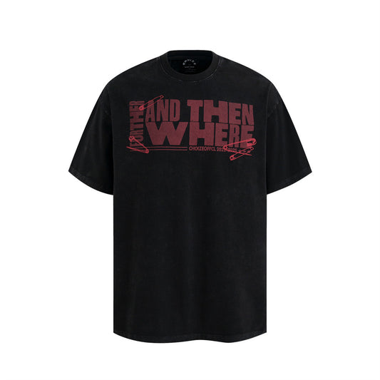 UNIKCOSA UrbanSoul Letter Print Washed Short Sleeve Tee 💫