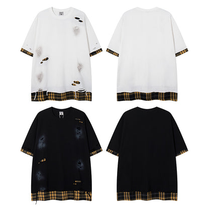 UNIKCOSA UrbanSoul Plaid Short Sleeve T Shirt For Men 💫