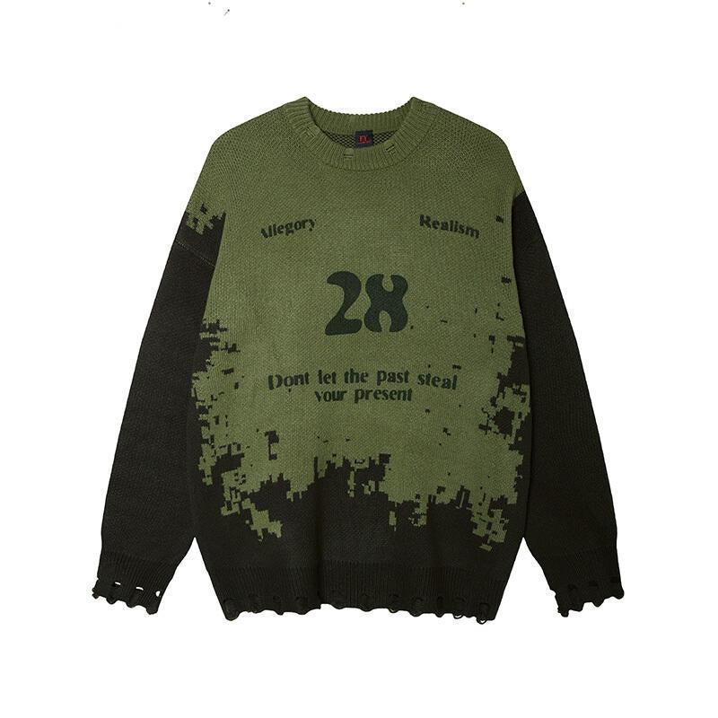 UNIKCOSA StreetVerse Patterned Loose Sweater 🪩