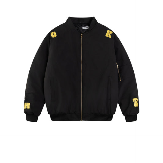 UNIKCOSA UrbanSoul Embroidered Letter Baseball Jacket 🌆