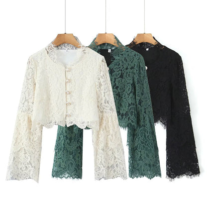 UNIKCOSA Velora Lace Collar Lace Top European Style 💫