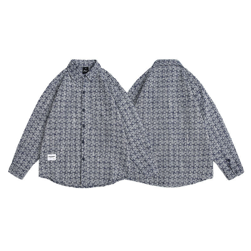 UNIKCOSA RetroMuse Blue Men's Long Sleeve Plaid Shirt 💫