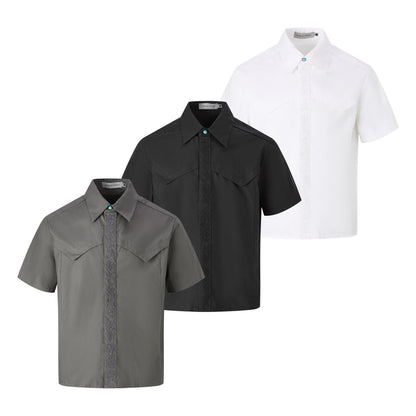 UNIKCOSA RetroMuse Embroidered Short Sleeve Shirt 🌆