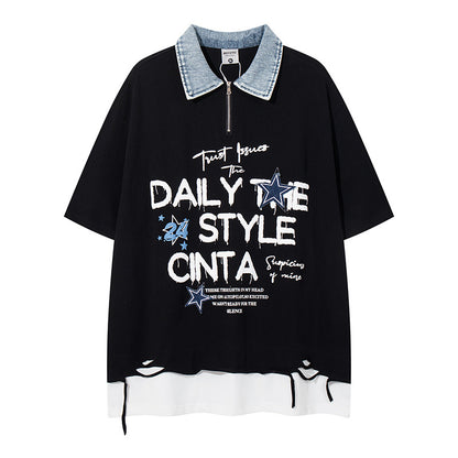 UNIKCOSA UrbanSoul Foamed Letter Print Unisex Top 💫