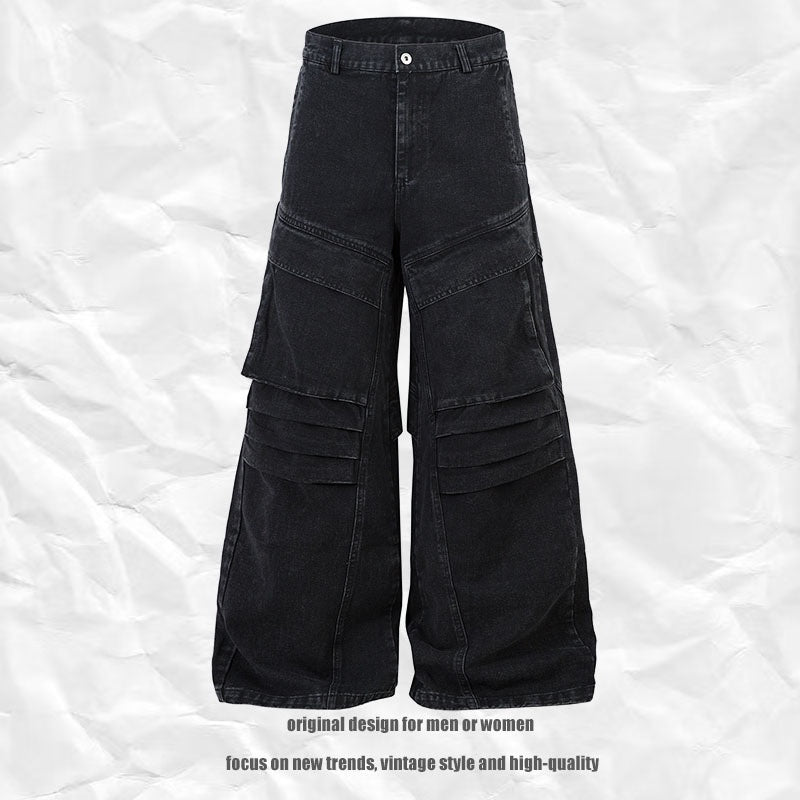 UNIKCOSA NoirFit Heavy Duty Pleated Denim Trousers 💫