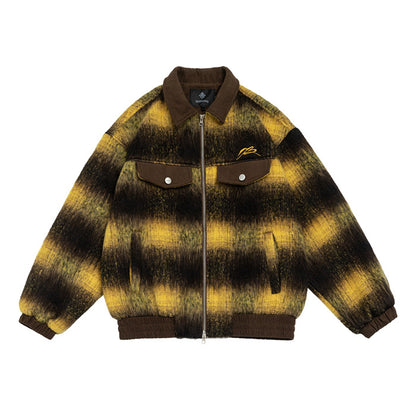 UNIKCOSA UrbanSoul StripeFusion Coat Patchwork Zip Jacket 💫