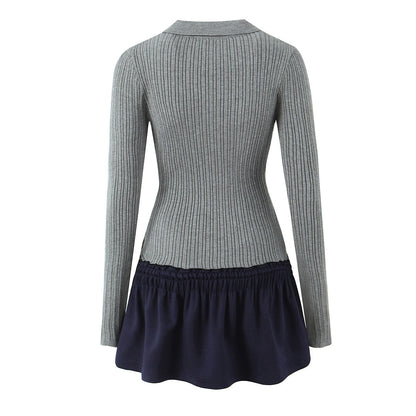 UNIKCOSA Velora Splicing Drawstring Ultra Short Dress 💫