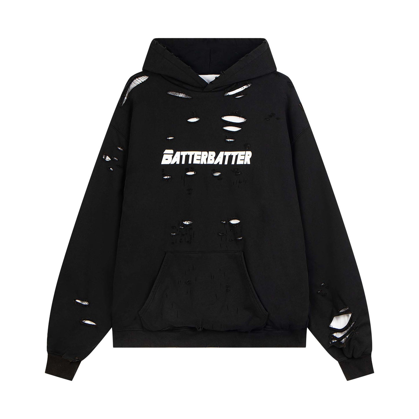 UNIKCOSA UrbanSoul Washed Distressed Letter Print Hoodie 💫