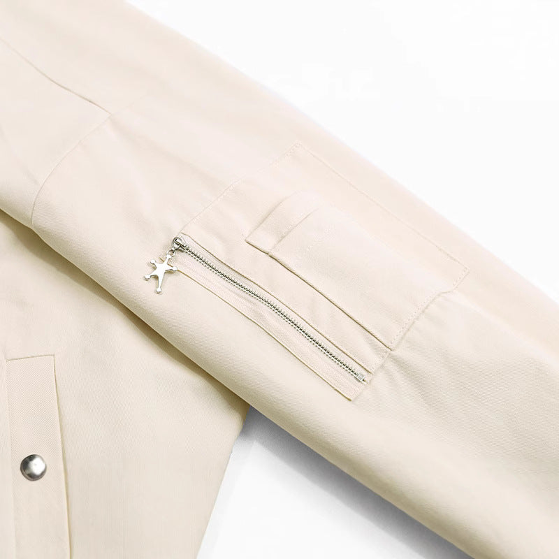 UNIKCOSA Velora Apricot Pilot Jacket Casual Zip Front 💫