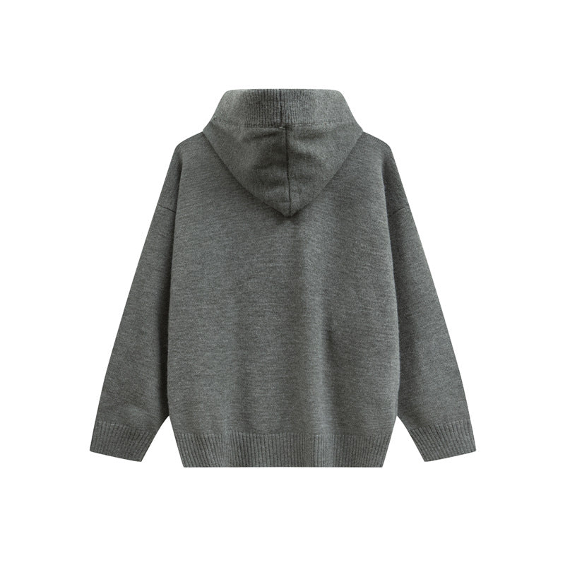 UNIKCOSA UrbanSoul Half Open Hooded Loose Pullover 🌆