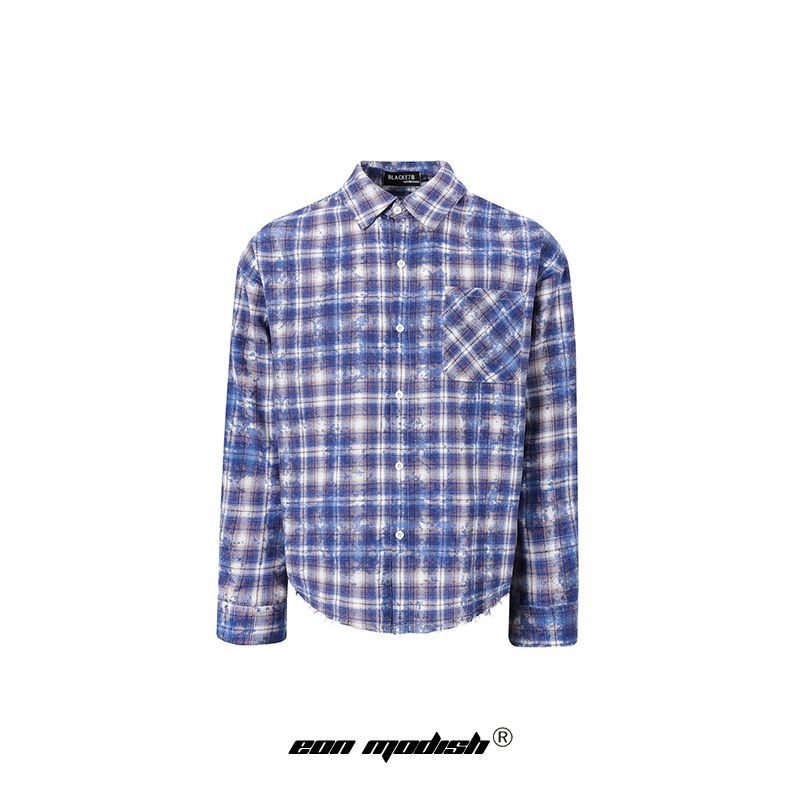 UNIKCOSA UrbanSoul Street Plaid Loose Long Sleeve Shirt 💫
