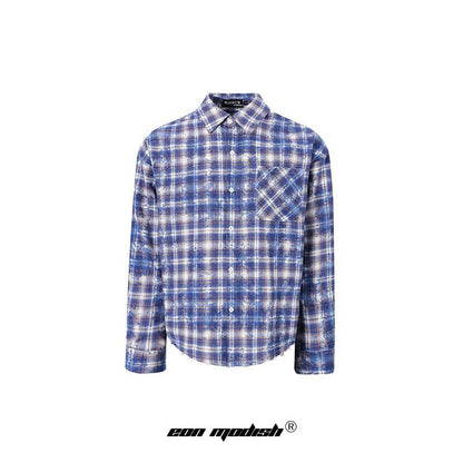 UNIKCOSA UrbanSoul Street Plaid Loose Long Sleeve Shirt 💫