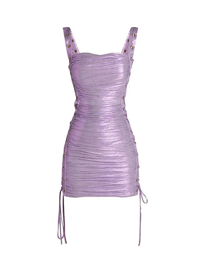 UNIKCOSA Velora Suspender Checkered Mini Skirt Lace Up 🖤