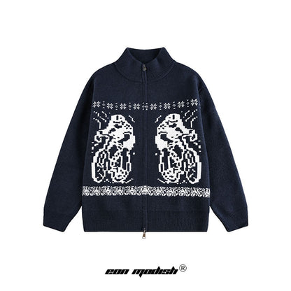 UNIKCOSA RetroMuse Knit Cardigan With Twist Pattern 💫