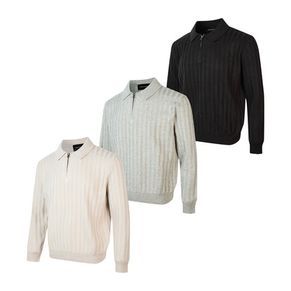 UNIKCOSA Velora Unisex Striped Collar Polo Knitwear 💫