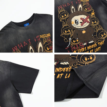 UNIKCOSA Velora Evil Rabbit Graphic Tee Casual Summer Top 💫