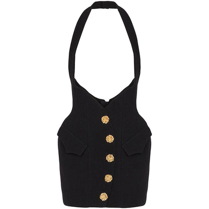 UNIKCOSA Velora Slim Fit Color Blocking Rose Button Jacket💫