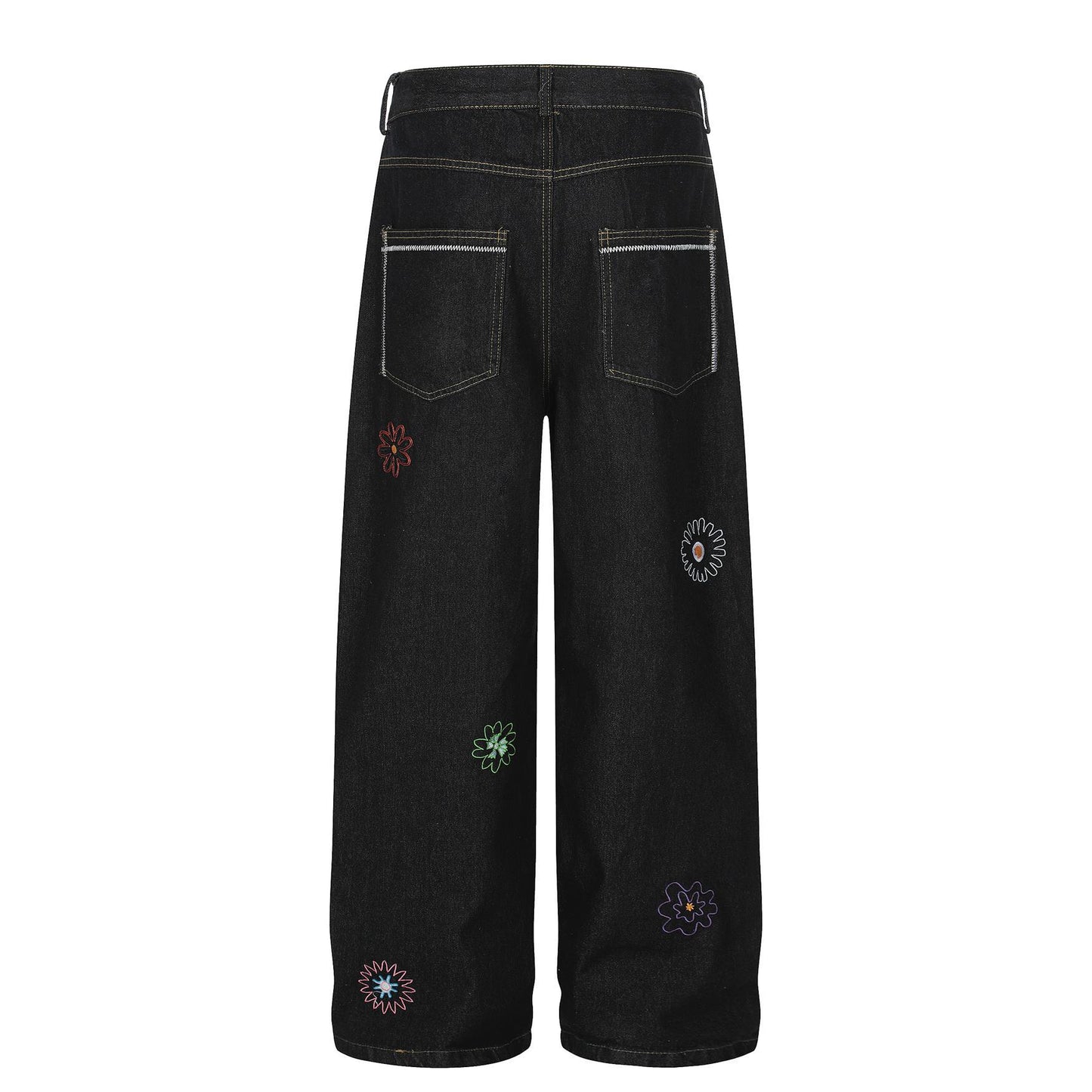 UNIKCOSA Velora Denim Jeans Embroidered Sunflower 🌸