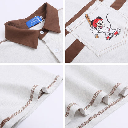 UNIKCOSA Velora Colorblock Embroidered Collar Tee Mens 💫