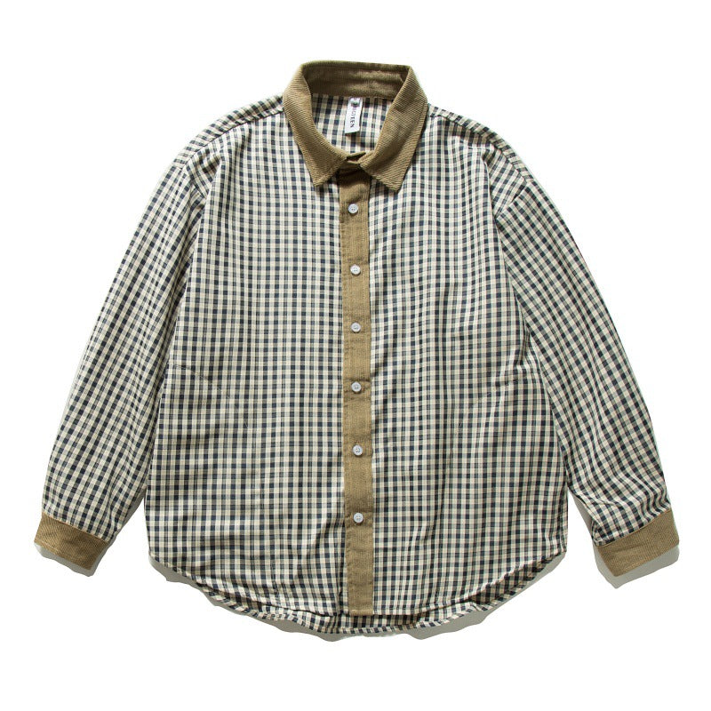 UNIKCOSA UrbanSoul Patchwork Checkered Shirt For Workwear 💫