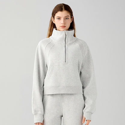 UNIKCOSA VelvetWarm Luxe Short Sports Sweatshirt for Women ❄️