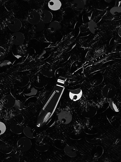 UNIKCOSA Velora Mini Dress Sequin Velvet Patchwork Mesh 💫