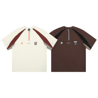 UNIKCOSA Velora Color Block Half Zip Tee Unisex Summer 💫