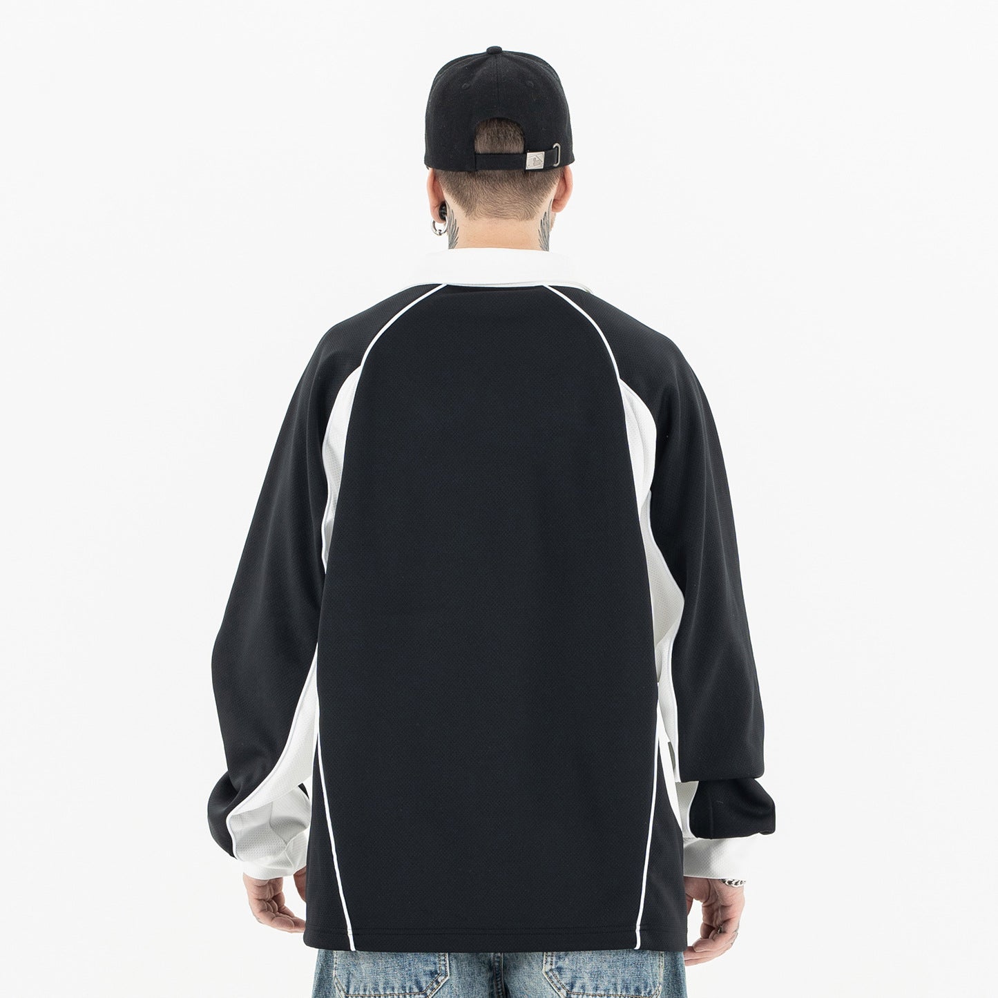 UNIKCOSA NoirFit Mens Polo Sweatshirt Loose Fit Casual 💫