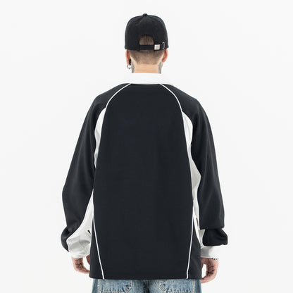 UNIKCOSA NoirFit Mens Polo Sweatshirt Loose Fit Casual 💫