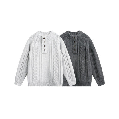 UNIKCOSA LuxeEase Round Neck Twists Knit Loose Sweater 💫