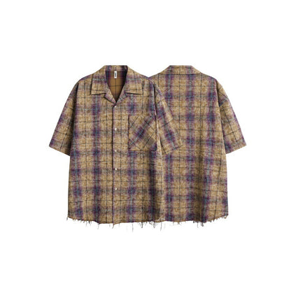 UNIKCOSA UrbanSoul Tie Dye Checkered Tassel Shirt 💫