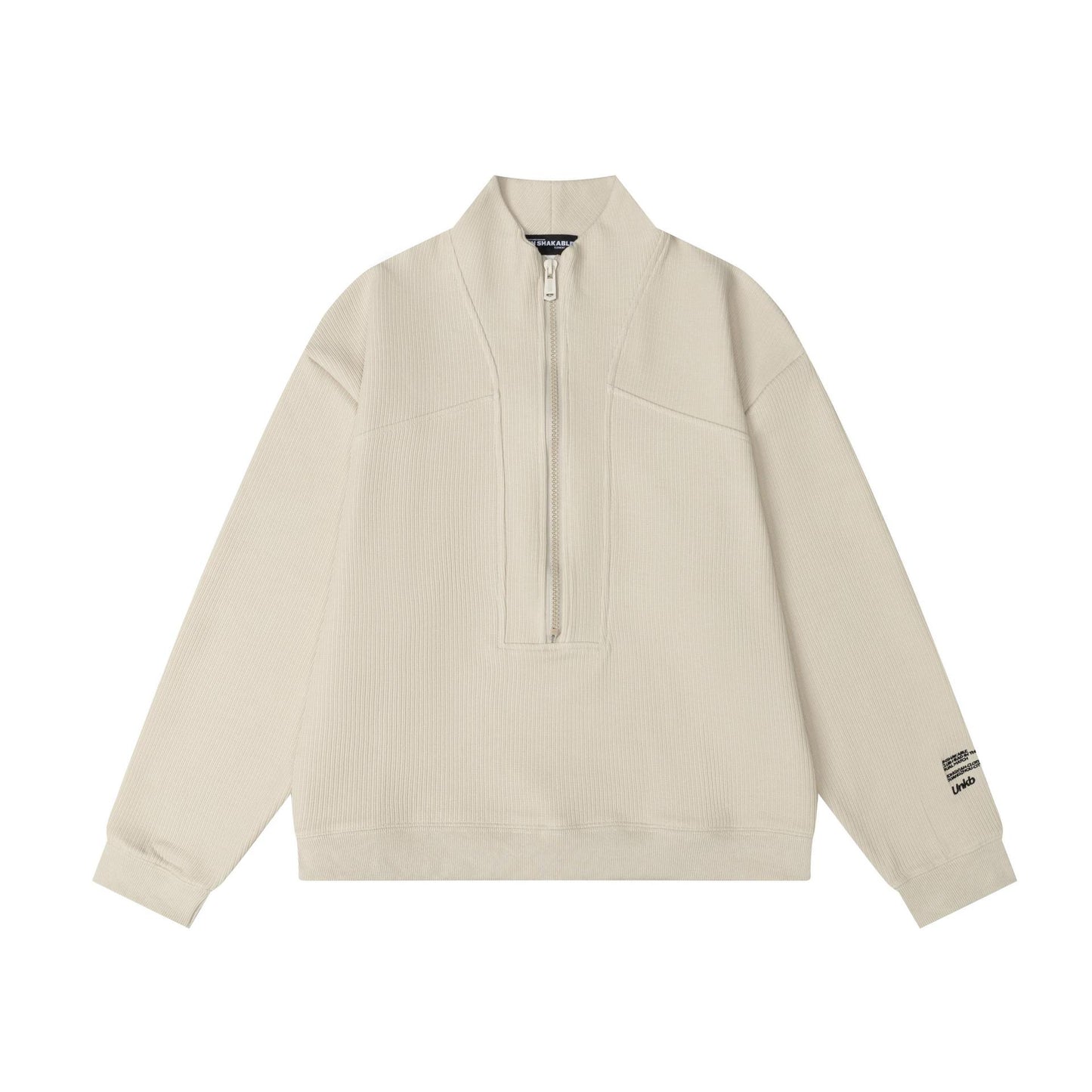 UNIKCOSA UrbanSoul Alphabet Embroidered Half Zip Hoodie 💫