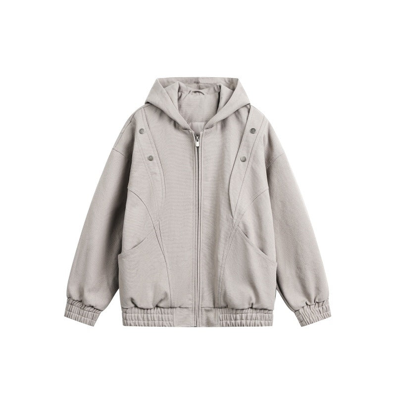 UNIKCOSA UrbanSoul Washed Patchwork Unisex Hooded Jacket 🔥